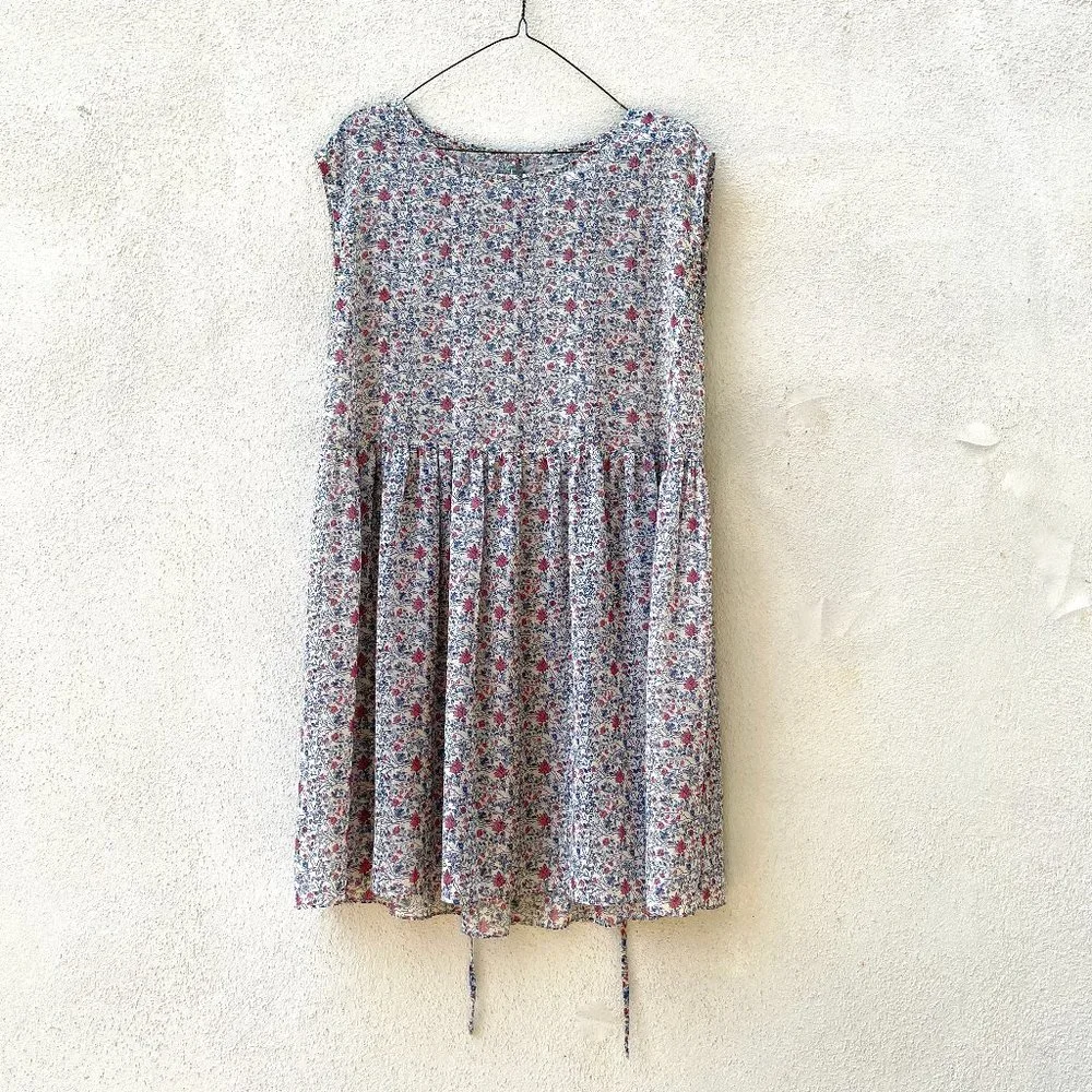Madewell Chiffon Sharon Tie back Floral Babydoll Dress - Picture 4 of 9